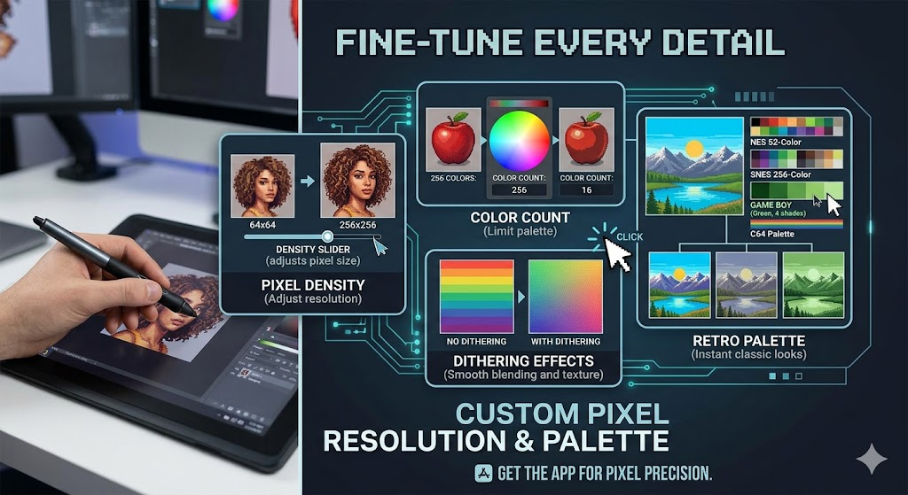 Custom Pixel Resolution & Palette